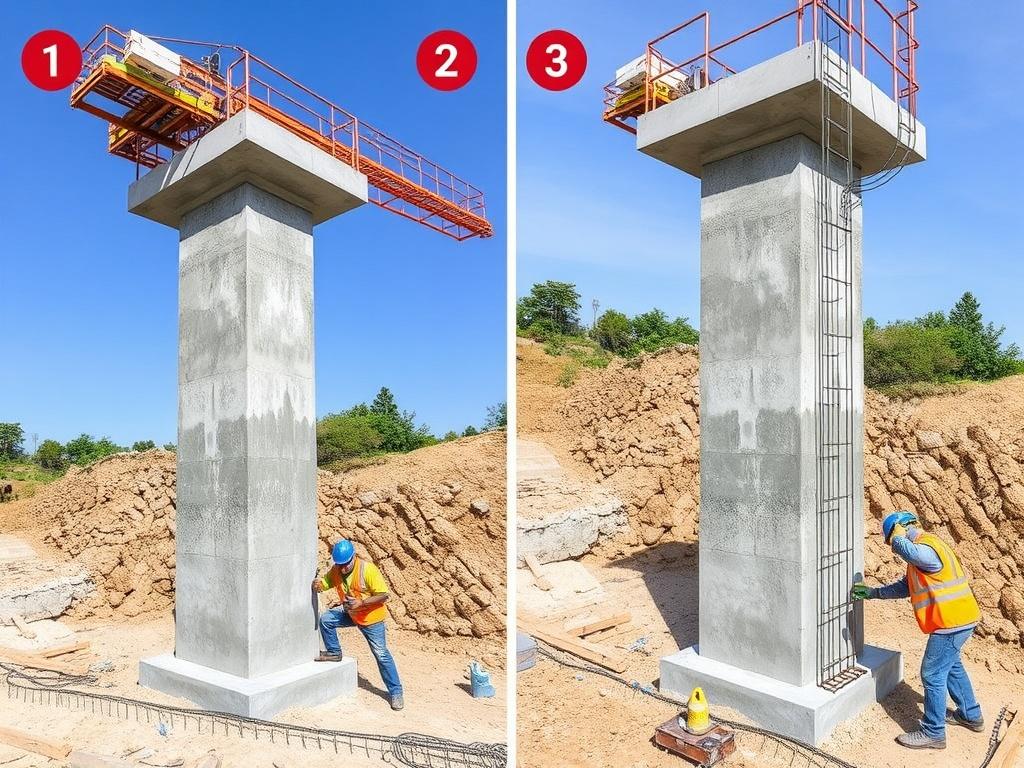     Construcción de una columna de concreto armado paso a paso.. Inspección y control de calidad