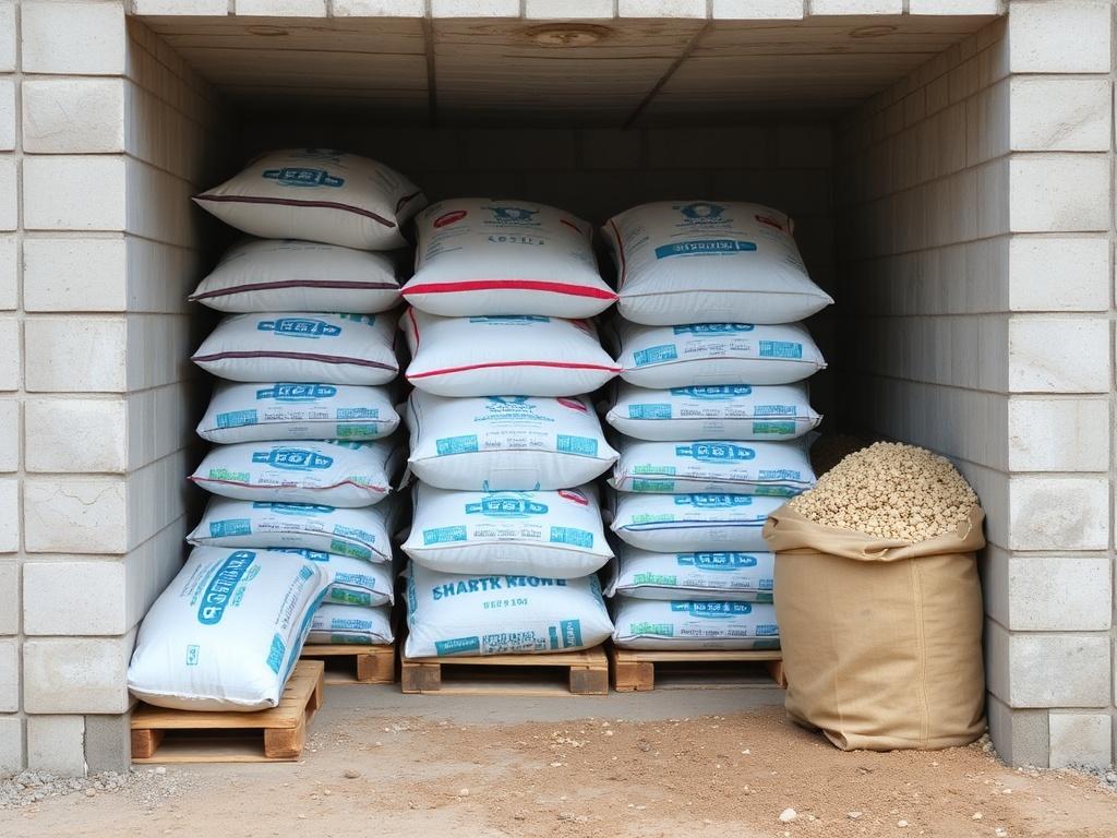 Stocker correctement les sacs de ciment et les granulats. Контроль и регулярные проверки Stocker correctement les sacs de ciment et les granulats. Контроль и регулярные проверки