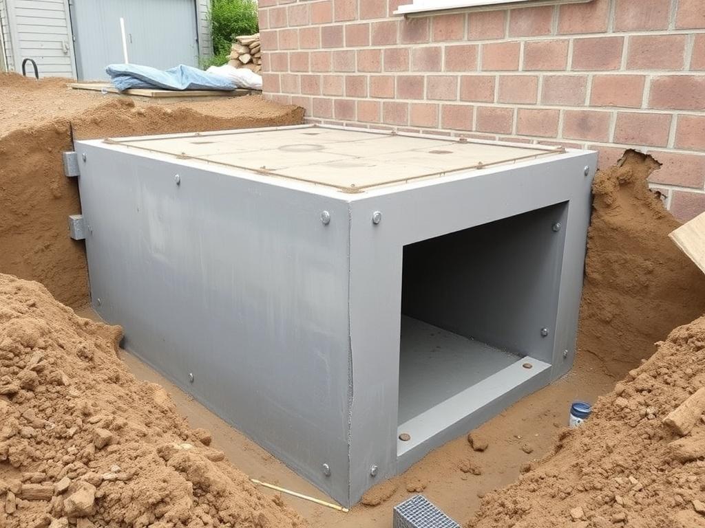 Beton für Kellerwände und Sockel. Schalung, Einbauen und Verdichten Beton für Kellerwände und Sockel. Schalung, Einbauen und Verdichten