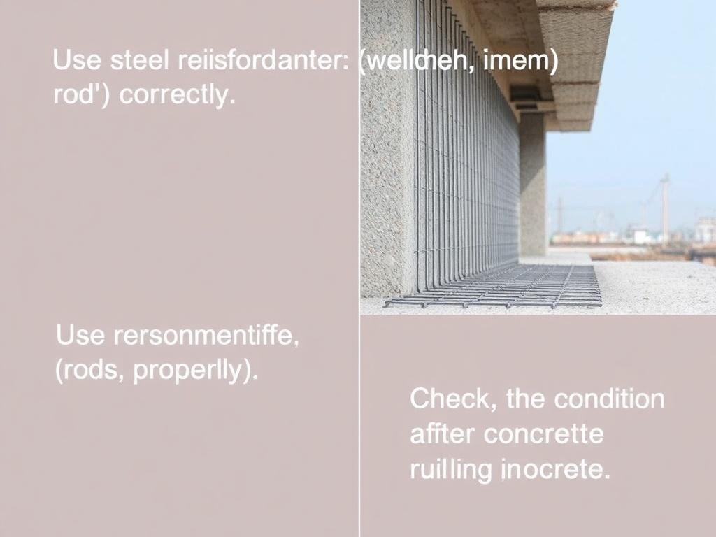     Utiliser des armatures en acier (treillis soudé, fers) correctement. Проверка состояния после заливки бетона