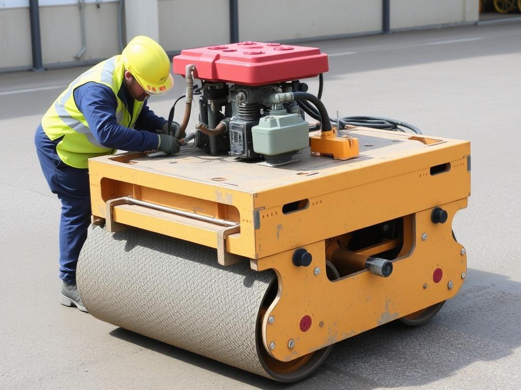    Uso de la regla vibratoria para el extendido y nivelado en grandes áreas.. Mantenimiento preventivo para garantizar continuidad
