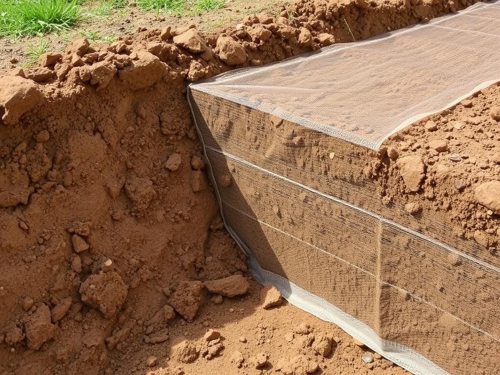 Uso de geotextil como separador de capas en terrenos inestables.. Tipos de geotextiles y sus propiedades Uso de geotextil como separador de capas en terrenos inestables.. Tipos de geotextiles y sus propiedades