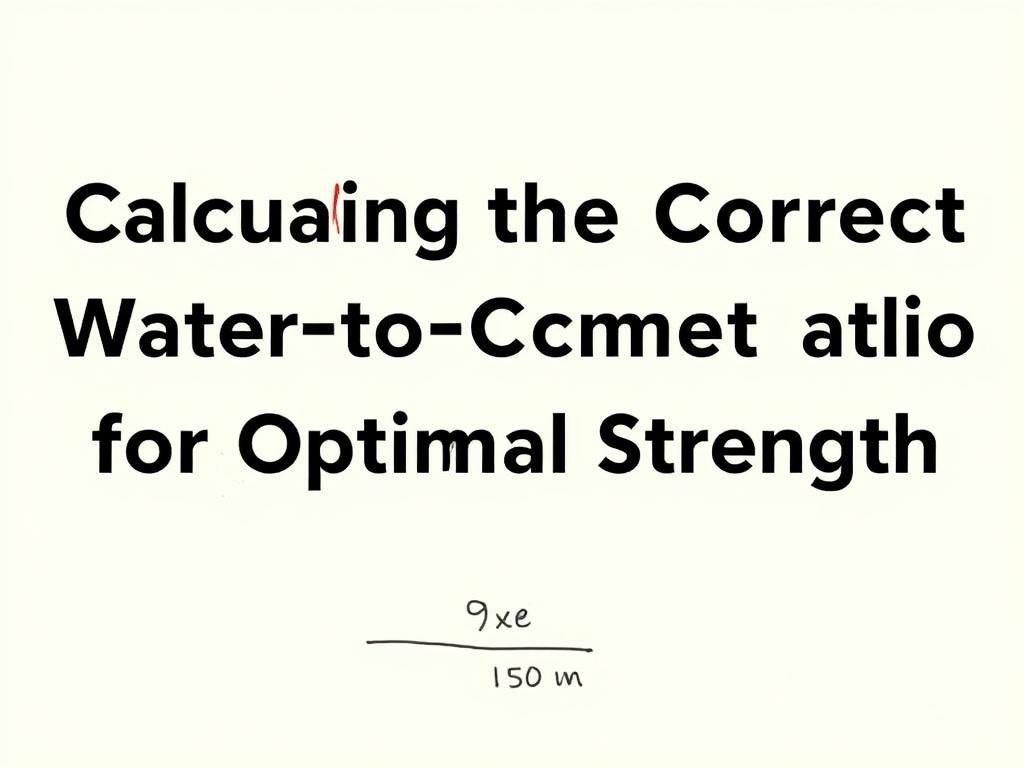     Calculating the Correct Water-to-Cement Ratio for Optimal Strength. Adjusting for aggregate moisture and water absorption