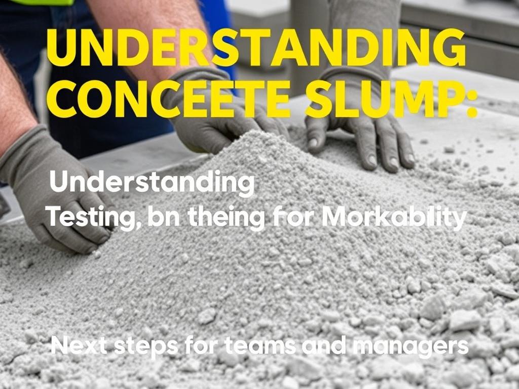     Understanding Concrete Slump: Testing and Interpretation for Workability. Next steps for teams and managers
