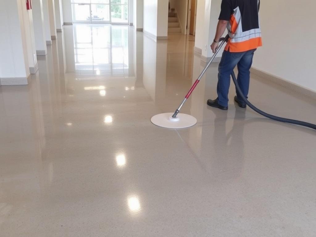 Beton polieren für einen hochglanz Boden. Sicherheits- und Gesundheitsaspekte Beton polieren für einen hochglanz Boden. Sicherheits- und Gesundheitsaspekte